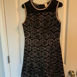 Black over lay sun dress, over blush pink underlay!